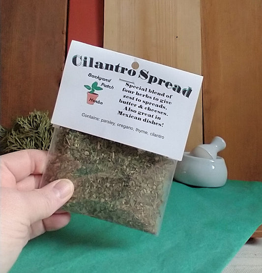 Cilantro Spread Butter / Cream Cheese Spread Mix, Hand-blended Dry salt free Cooking Herb Mix, no salt, gluten free