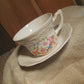 Collectible Vintage Tea Cup with Herbal Tea, hostess gift, Honey and Tea