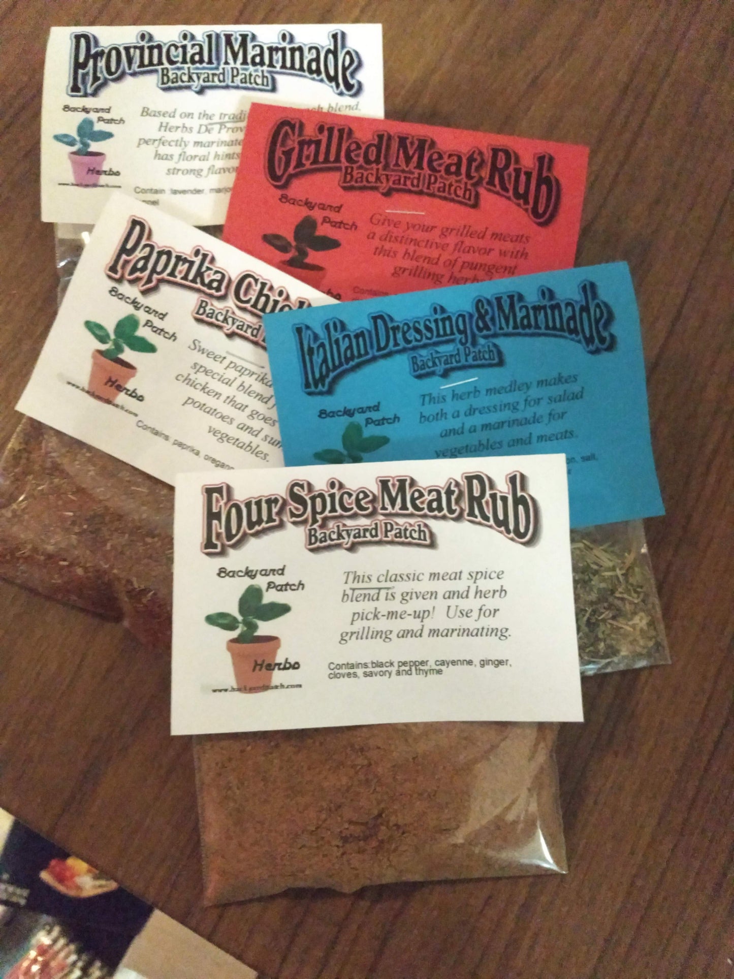 Rubs for Grilling, Dry Herb Cooking Mixes with no salt or preservatives by Backyard Patch Herbs