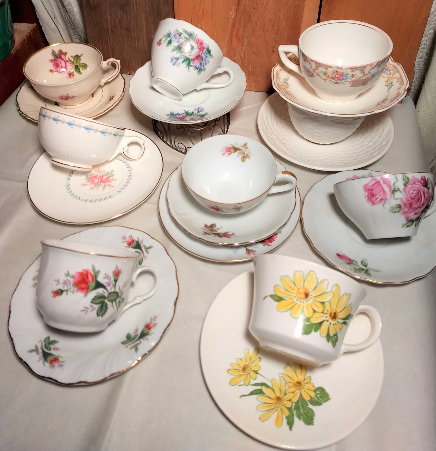 Collectible Vintage Tea Cup with Herbal Tea, hostess gift, Honey and Tea