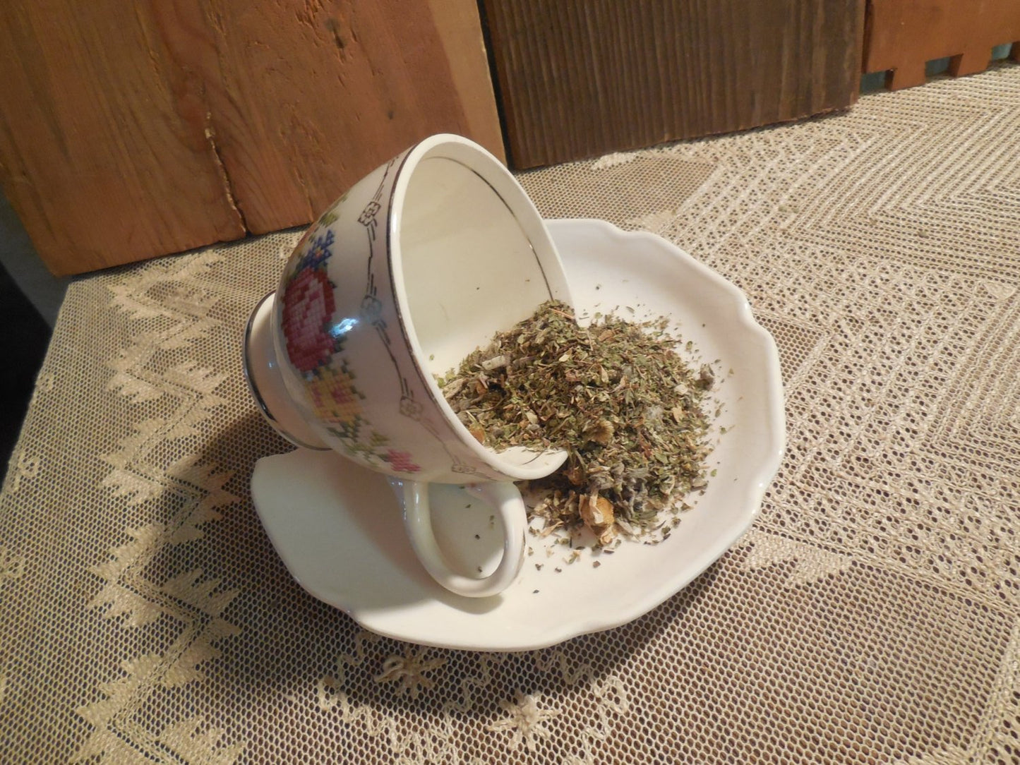 Nerve Soothing Loose Herbal Tea, chamomile, thyme, marjoram, sage, Backyard Patch