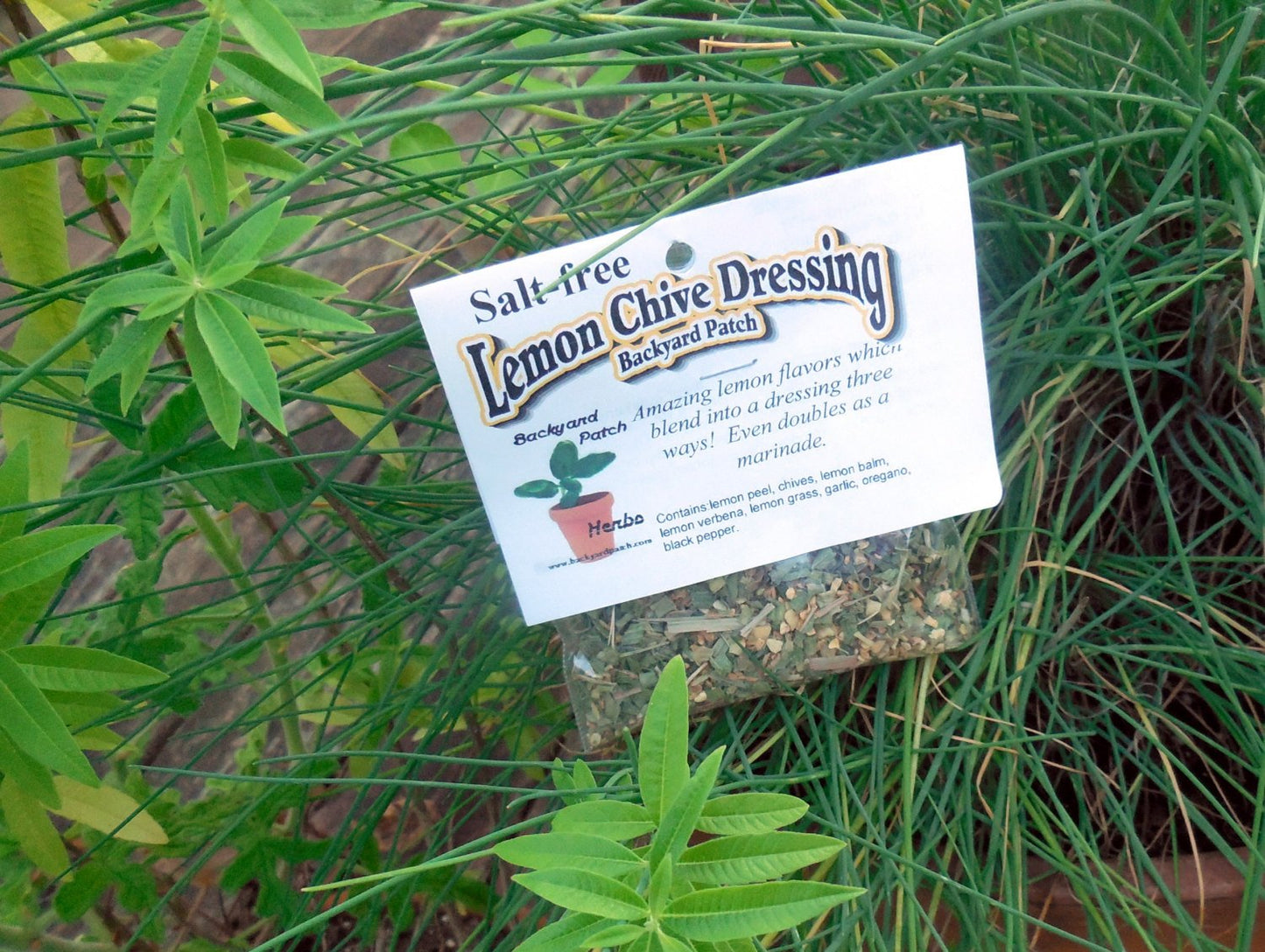 Lemon Chive Salt Free Salad Dressing Mix, Hand-blended, dry herb cooking mix