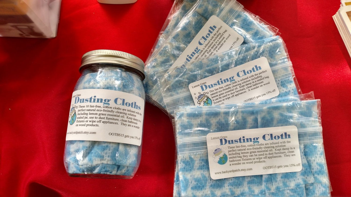 Lemon Grass Dusting Cloths, single cloth, Green Cleaning