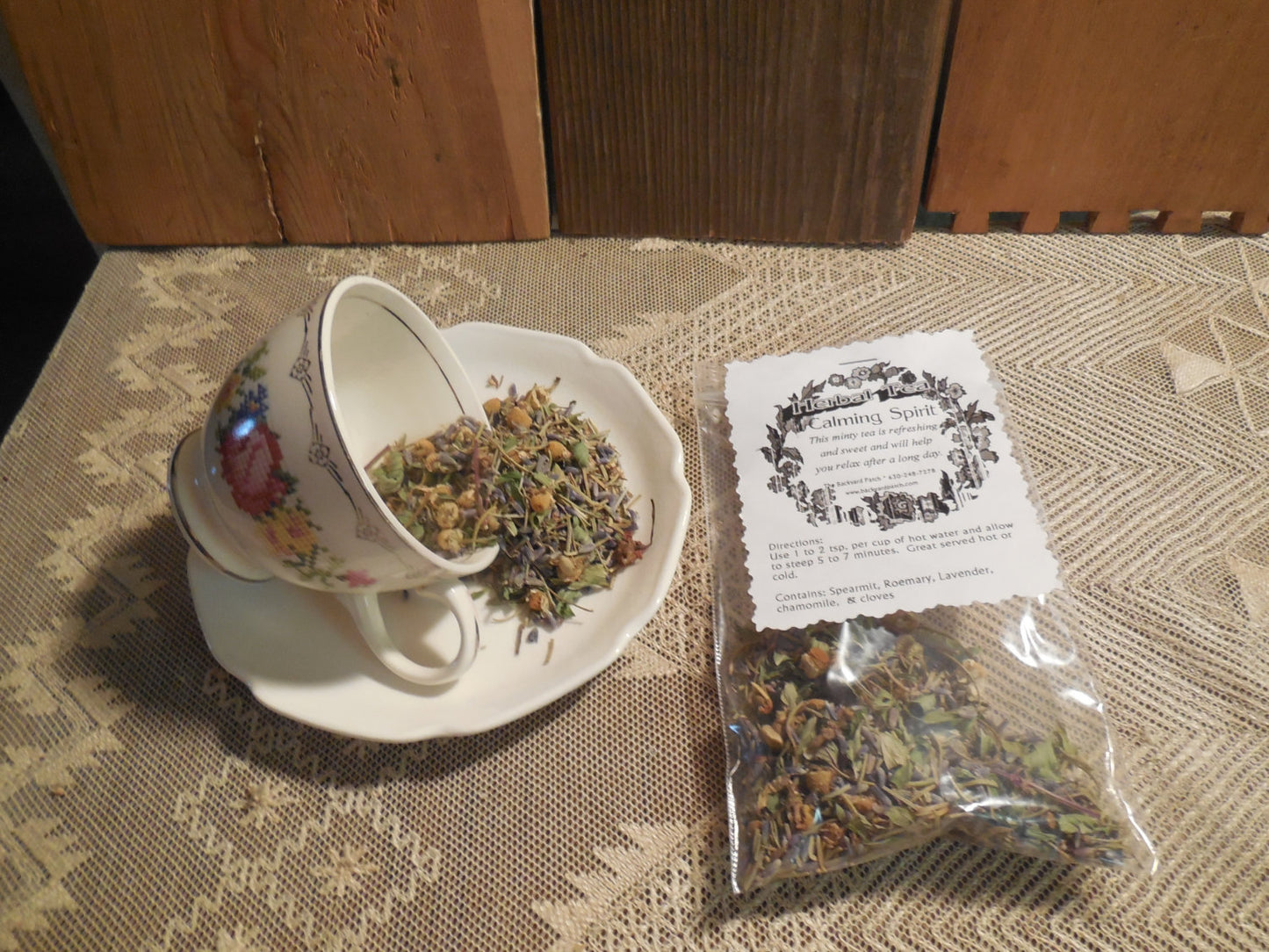 Calming Spirit Loose Herbal Tea, mint, lavender, chamomile, cloves