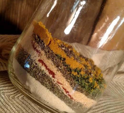 Spicy Curry Dressing and Meat Rub, Hand-blended, Dry, salt free, Cooking Herb Mix, no salt, gluten free