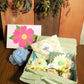 Bath Spa Box Gift Set, Lemon/Yellow, Bath Salts, Bath Fizz, floral soap, sugar scrub