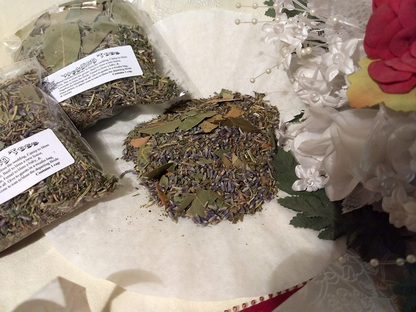 Wedding Toss, natural, organic, herbs with meaning, wedding favor