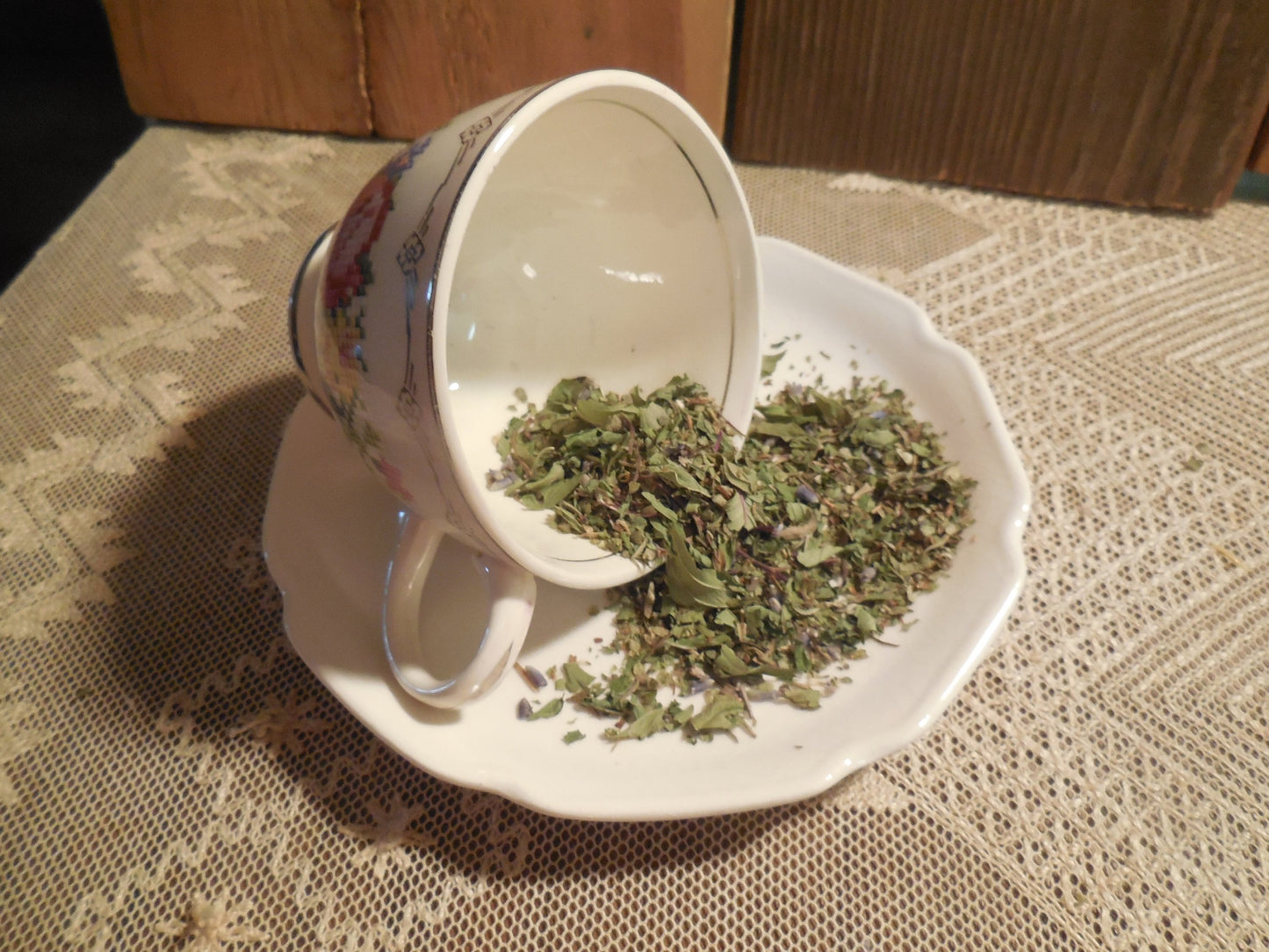 Shakespeare Loose Herbal Tea, mint, marjoram, savory, lavender, no caffeine, hand blended, Winter's Tale Tea