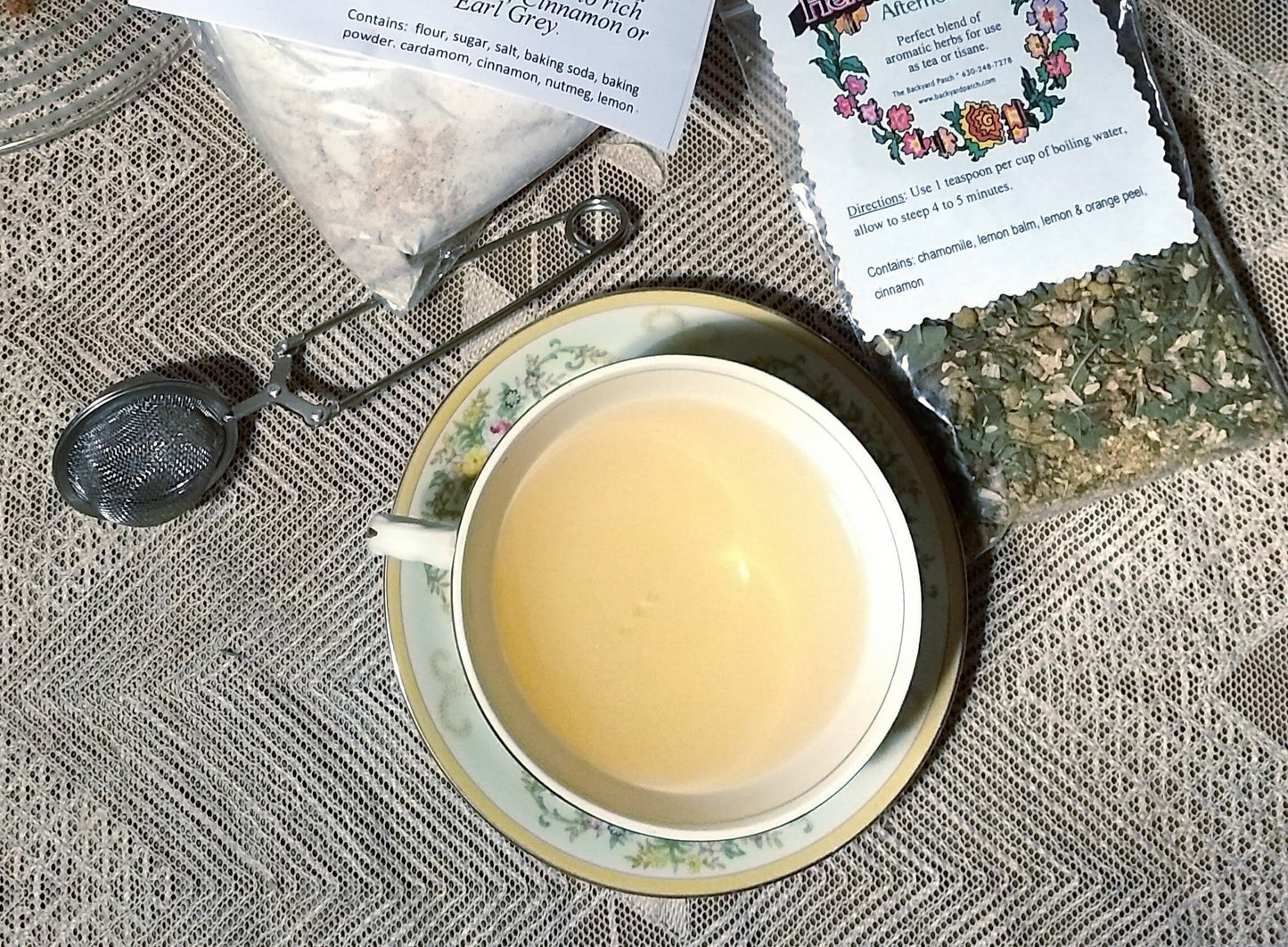 Scone and Tea Gift Set - Cardamom Scone Dry Mix and Afternoon Lift Herb Tea,