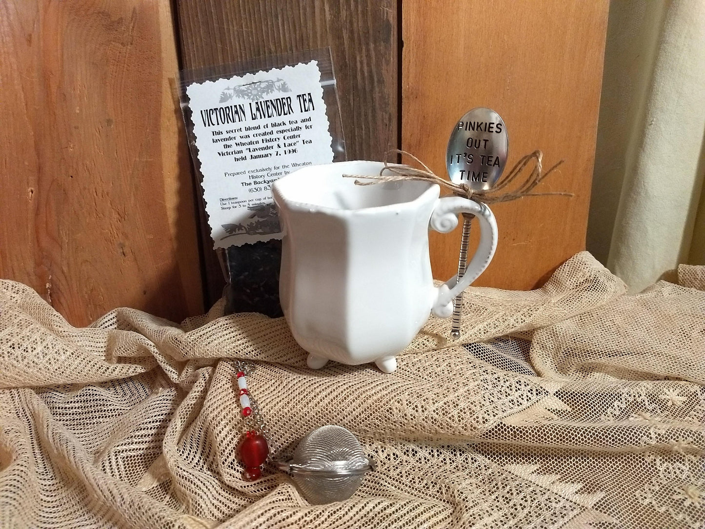 Tea Mug with stamped Spoon, Clever Sayings with your choice of Herb flavored tea