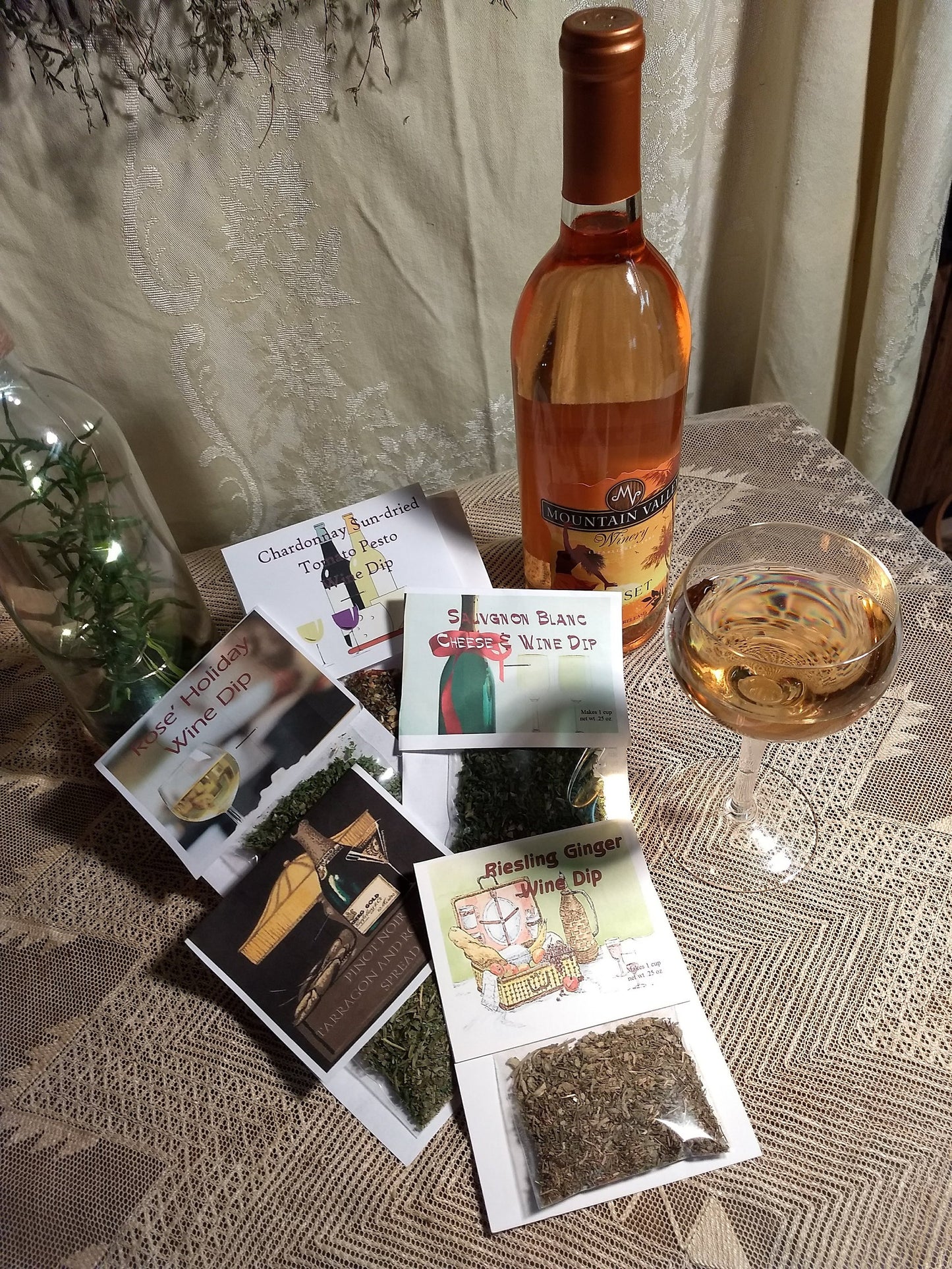 Wine Dip Mixes, 6 different herb blends for mixing a dip with wine