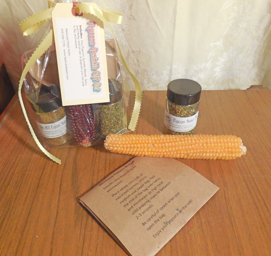 Popcorn Cob with two Jars Salt-free Popcorn Seasoning Sprinkles Gift Set