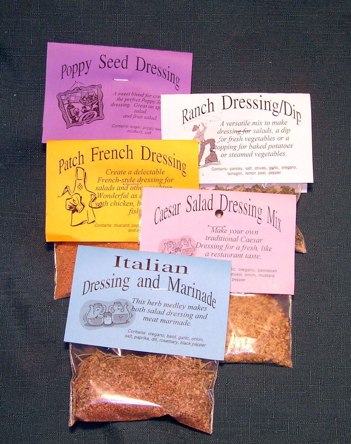Salad Dressings Mixes - Hand blended Dry Herb Seasoning Mixes