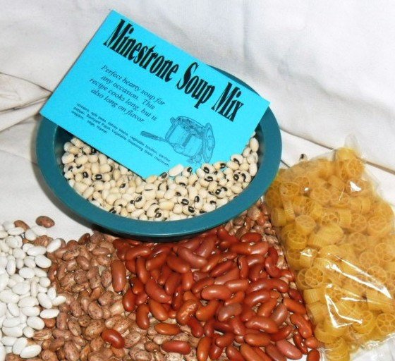 Handmade Pottery Bowl with Minestrone Soup Mix | Gourmet dry soup mix | organic | Backyard Patch Herbs