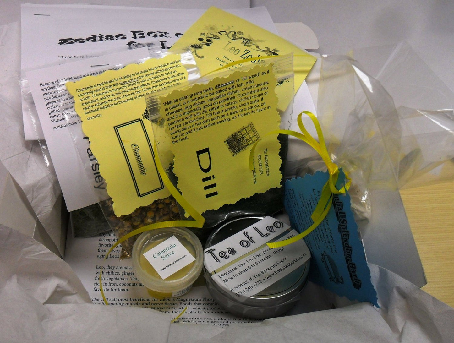 Zodiac Herb Kit for Leo (July 23- Aug 21) single herbs, seeds, tea and more