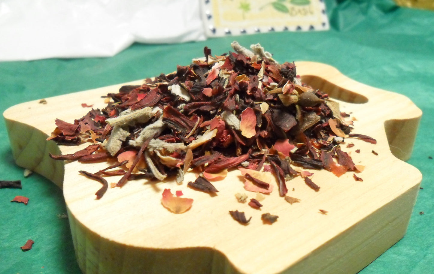 Hibiscus Rose Blush Loose Herbal Tea, rose hips, hibiscus, sage, no caffeine