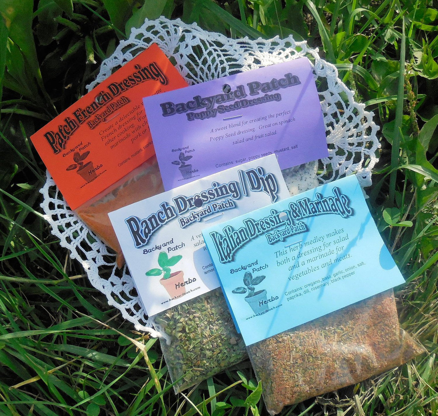 Herbed Salad Dressings Mixes, Set of 5 - Hand blended Dry Herb Seasoning Blends