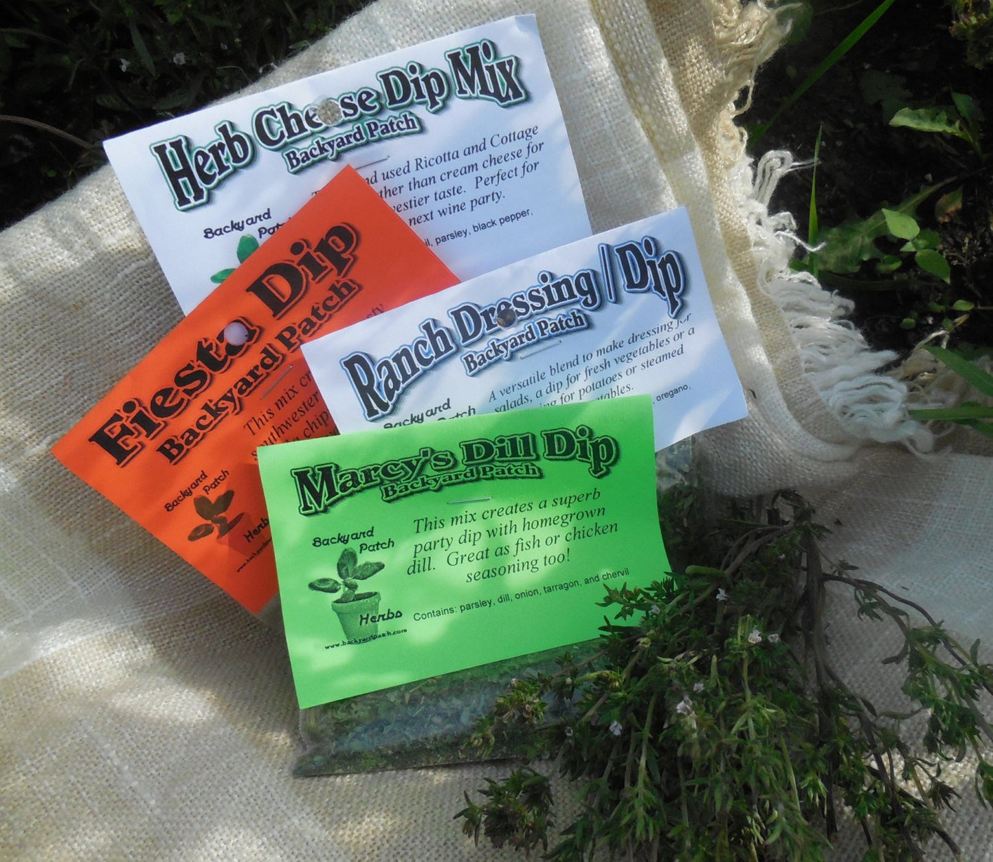 Dip Mixes Choose your Favorite, pick from many different, hand-blended, home grown herb based dip spice mixes
