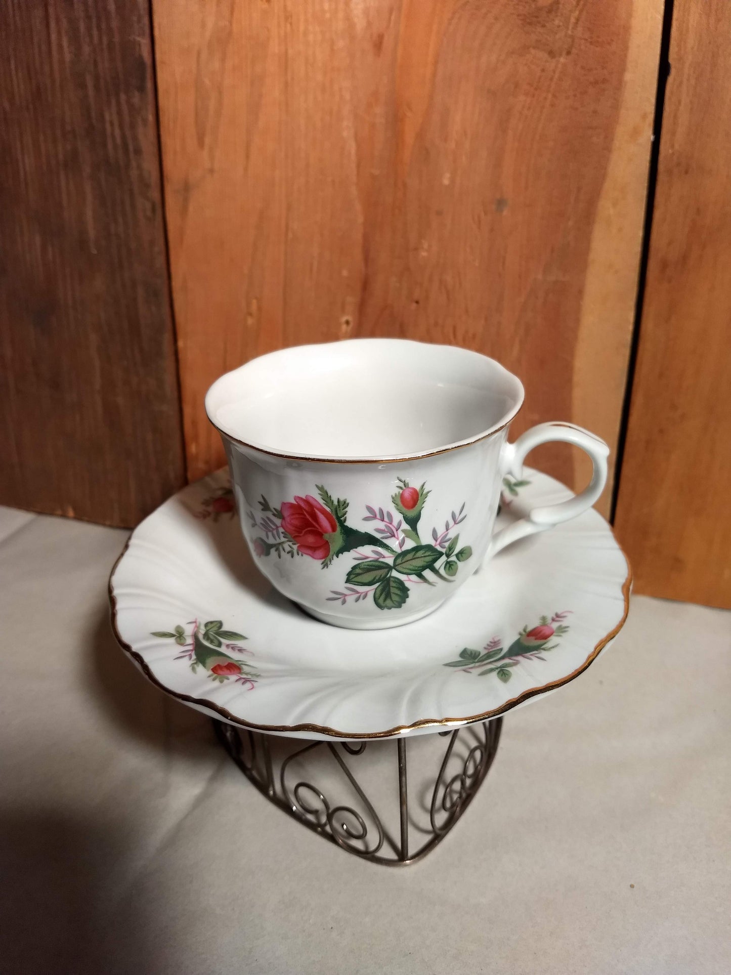 Collectible Vintage Tea Cup with Herbal Tea, hostess gift, Honey and Tea