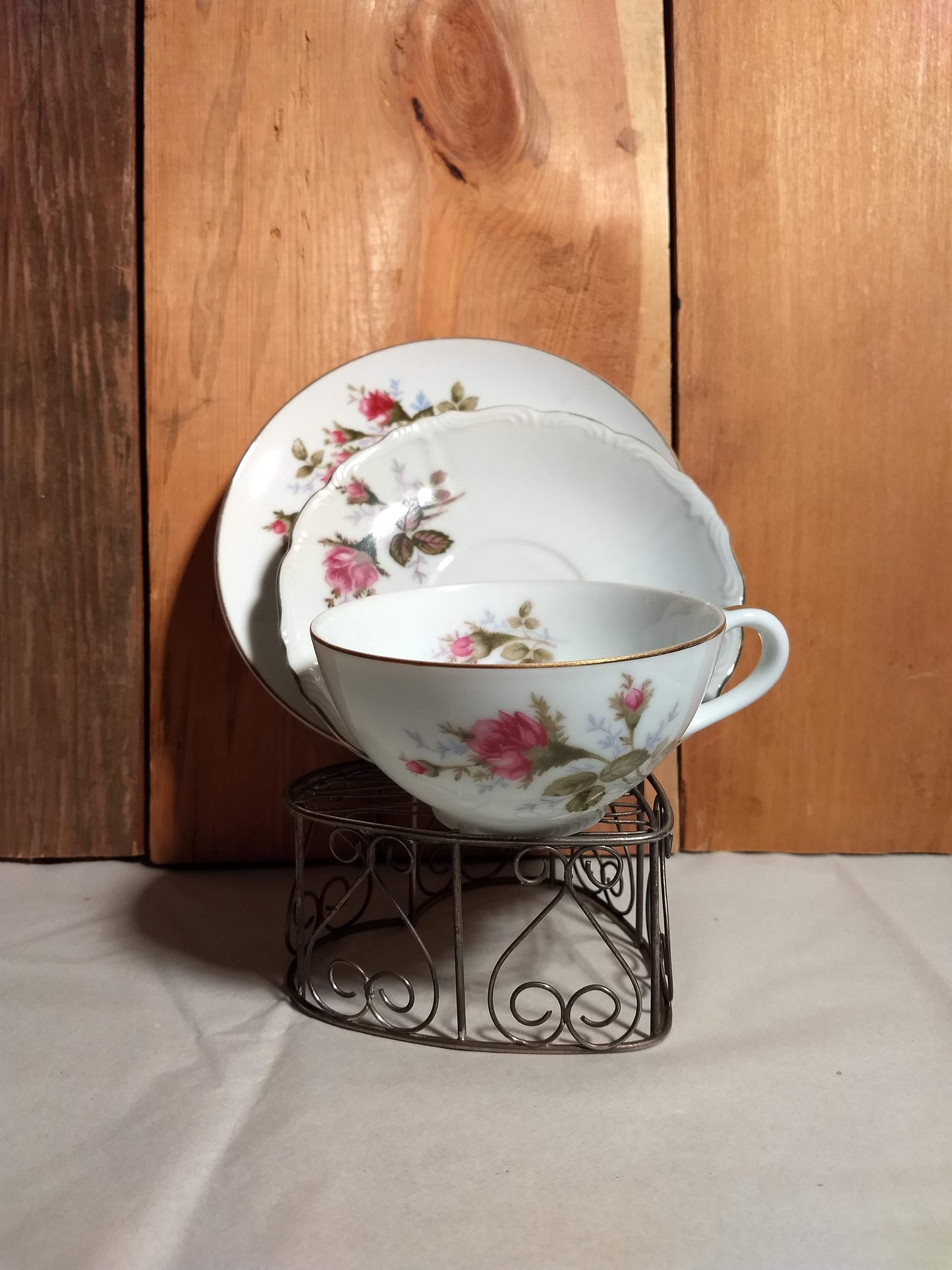 Collectible Vintage Tea Cup with Herbal Tea, hostess gift, Honey and Tea
