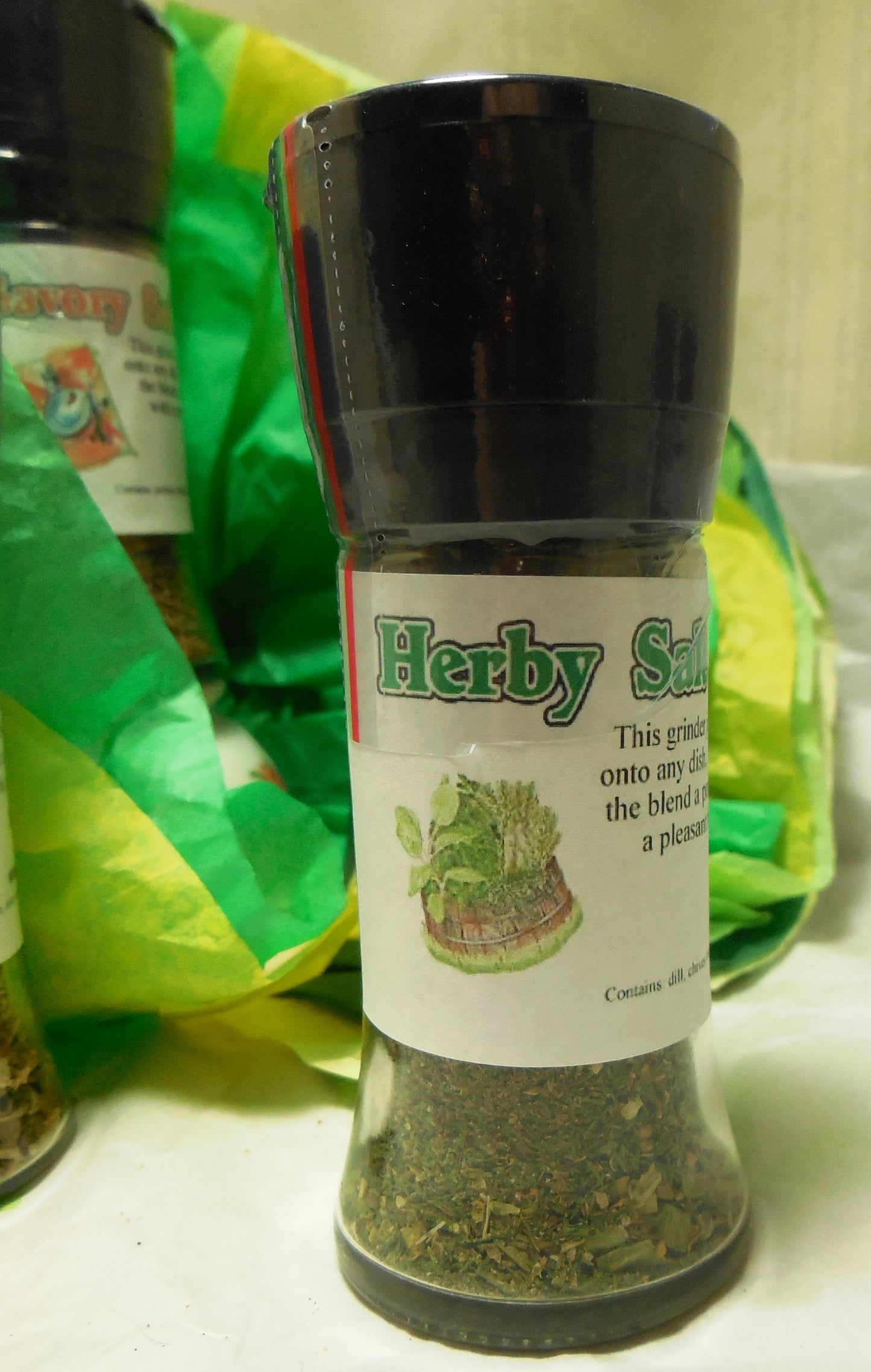 Salt Substitute Grinder Jars, salt-free blends created with garlic, onion, basil, rosemary