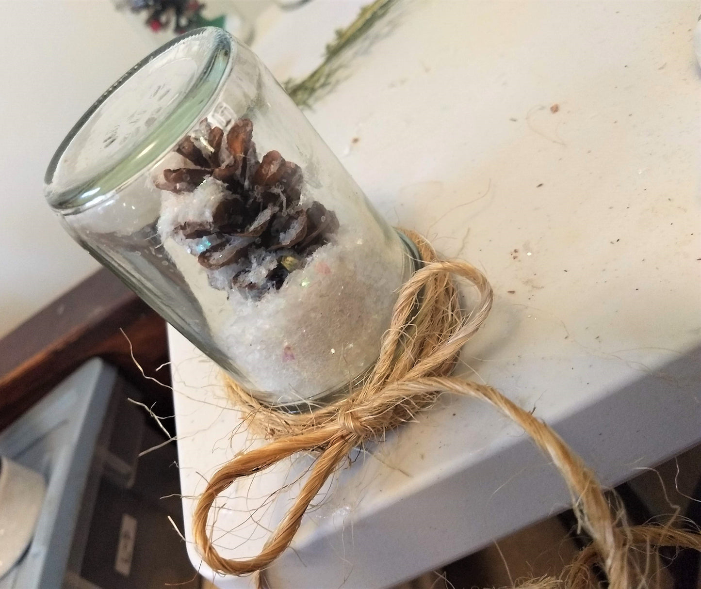 DIY dry snow globe kit - make a fun project at home this winter!