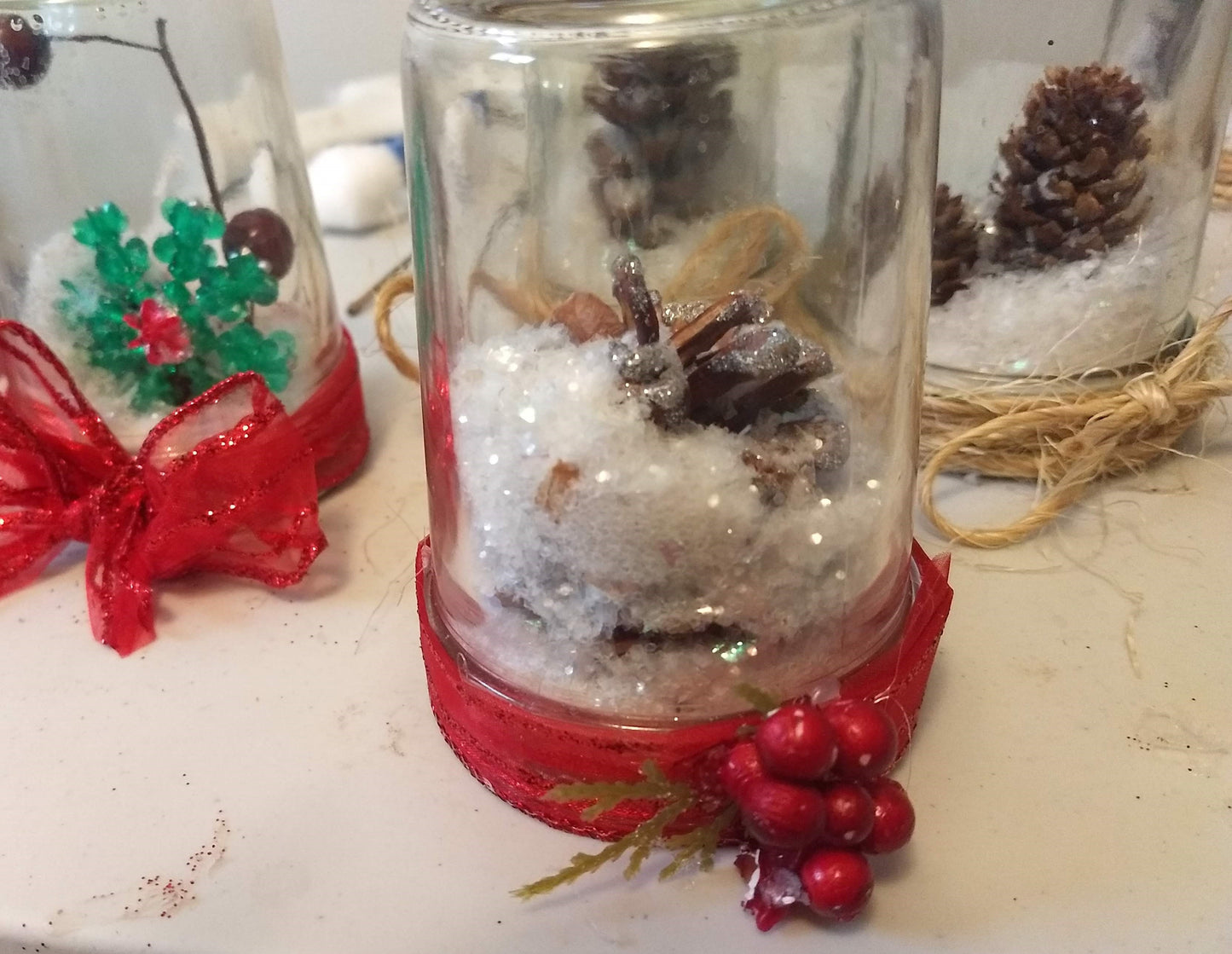DIY dry snow globe kit - make a fun project at home this winter!