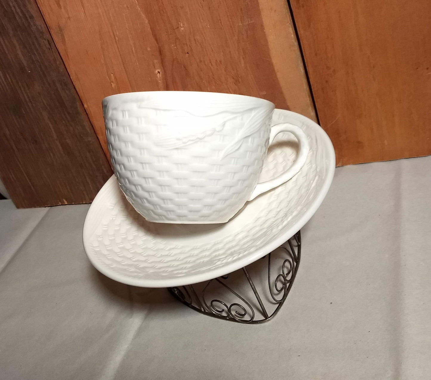 Collectible Vintage Tea Cup with Herbal Tea, hostess gift, Honey and Tea