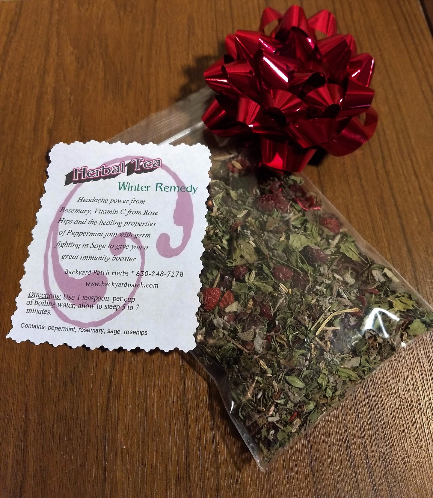 Winter Remedy Loose Herbal Tea, sage, peppermint, rose hips